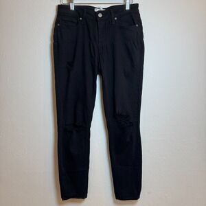 Paige Verdugo Womens Size 28 Ankle Jeans Black‎ Distressed Skinny Low Rise